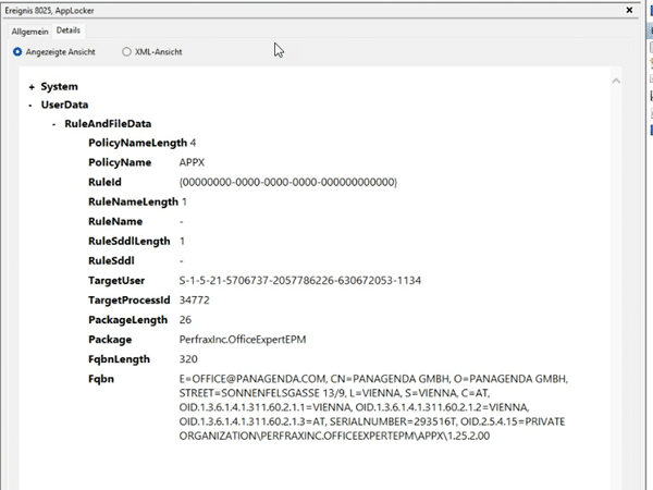 Windows Eventlog block event