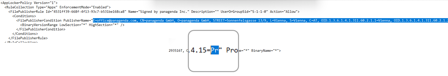 Exported XML with the truncated PublisherName